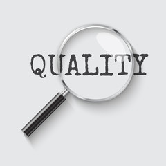 Quality management Magnifying glass concept illustration