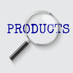 Products Magnifying glass concept illustration