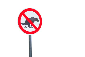 No dog shit sign isolated on white background