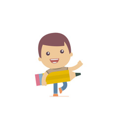 illustration of a simple flat style funny casual character