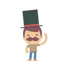 illustration of a simple flat style funny casual character