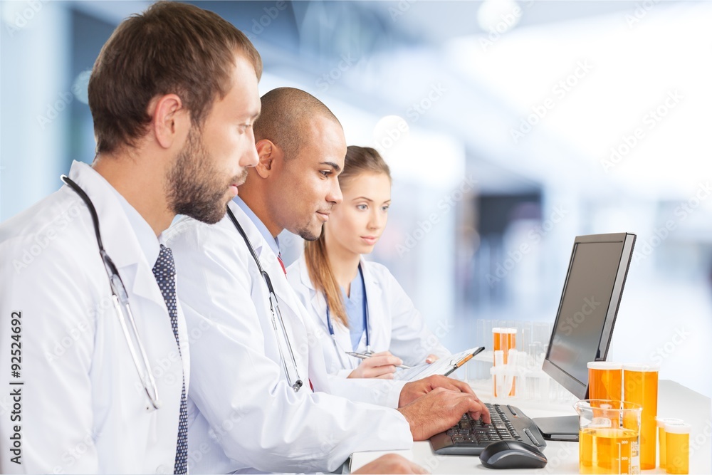 Poster laboratory computer.