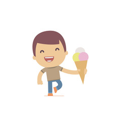 illustration of a simple flat style funny casual character