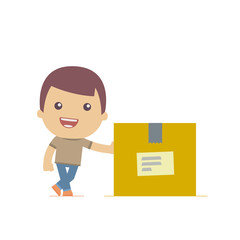 illustration of a simple flat style funny casual character