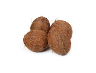 Coconut on white background