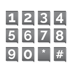 Number set vector grey