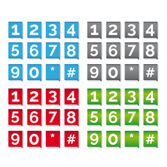 Number set vector colors