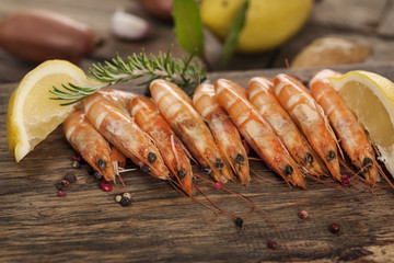 Frische rosarote Scampi