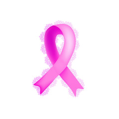 Ribbon Breast Cancer. Lace. Vector illustration on isolated