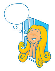 Cute girl using her imagination