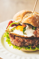Burger with fried egg