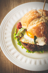 Burger with fried egg