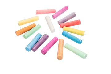 chalks in a variety of colors arranged