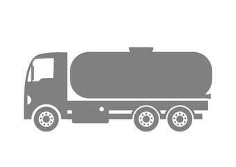 Grey truck icon on white background