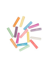 chalks in a variety of colors arranged