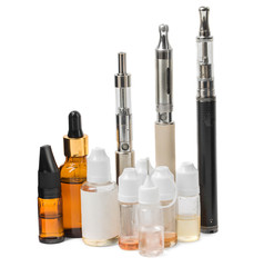 Various modern electronic cigarette vaporizers.
