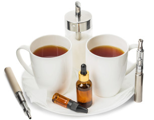 Electronic cigarettes and tasty tea.