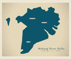 Modern Map - Mekong River Delta VN