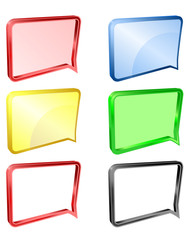 Message or notification vector icon, with background and without, 3d