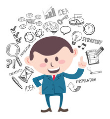 smiling business man with doodle