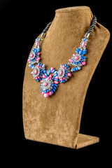necklace on a black background
