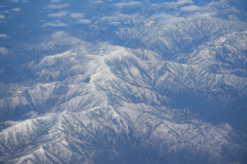 Aerial view of Japanese Alps mountain range