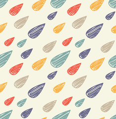 sketchy water drop seamless pattern