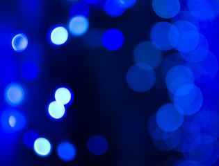 Blue Bokeh Lights and Dark Background