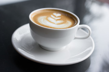 Art latte or cappuccino coffee.