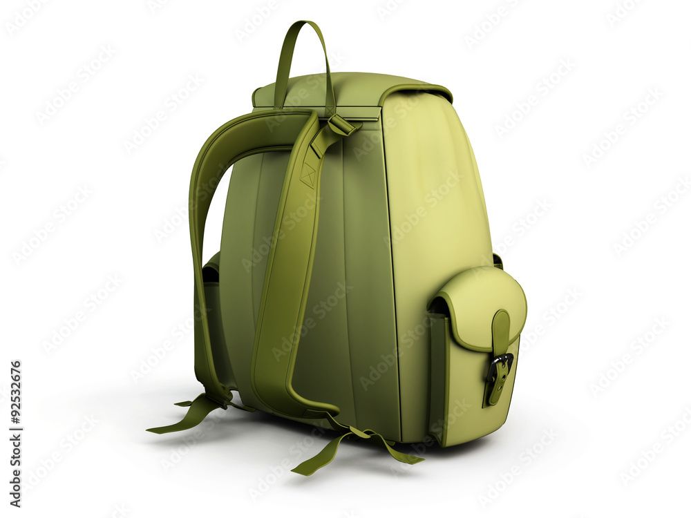 Wall mural travel backpack isolated on white background.