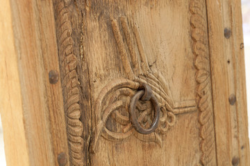 hand-carved wood