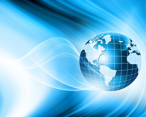 Best Internet Concept of global business. Globe, glowing lines