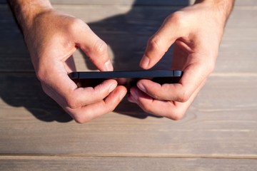 Person holding smartphone