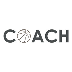 Icono plano texto COACH baloncesto gris #2