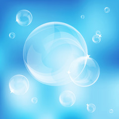 Water bubbles background - vector