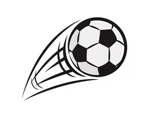 Foto auf Acrylglas Ballsport fliegender Fußball