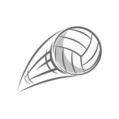 Cercles muraux Sports de balle Volley-ball volant isolé sur fond blanc