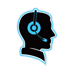 male customer service silhouette icon