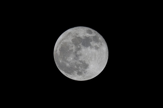 Full moon seen with a telescope