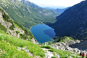 Tatry, Morskie Oko z podejścia na Mięguszowiecką Przełęcz pod Chłopkiem