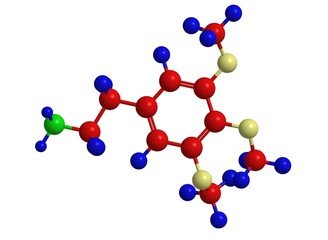 Molecular structure of alkaloid mescaline - obrazy, fototapety, plakaty