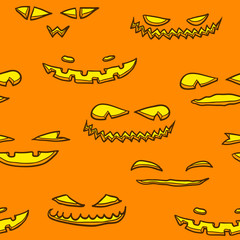 Halloween pumpkin faces pattern