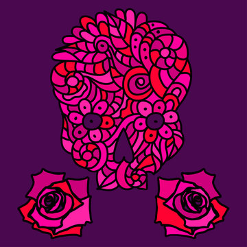 Sugar skull and roses
