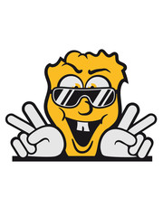 handzeichen fun cool face sunglasses victory peace