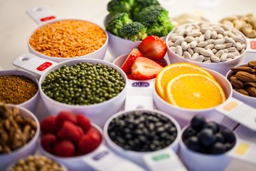 Portion cups of healthy ingredients