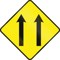 Two Lane Area Ahead In Ireland