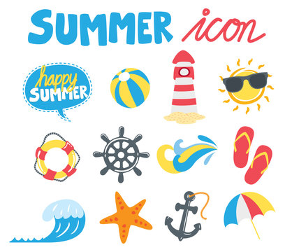 summer themed icons
