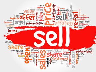 Sell word cloud, business concept