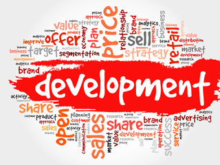 Development word cloud, business concept