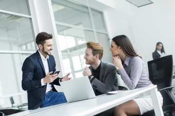 Young people working in the office